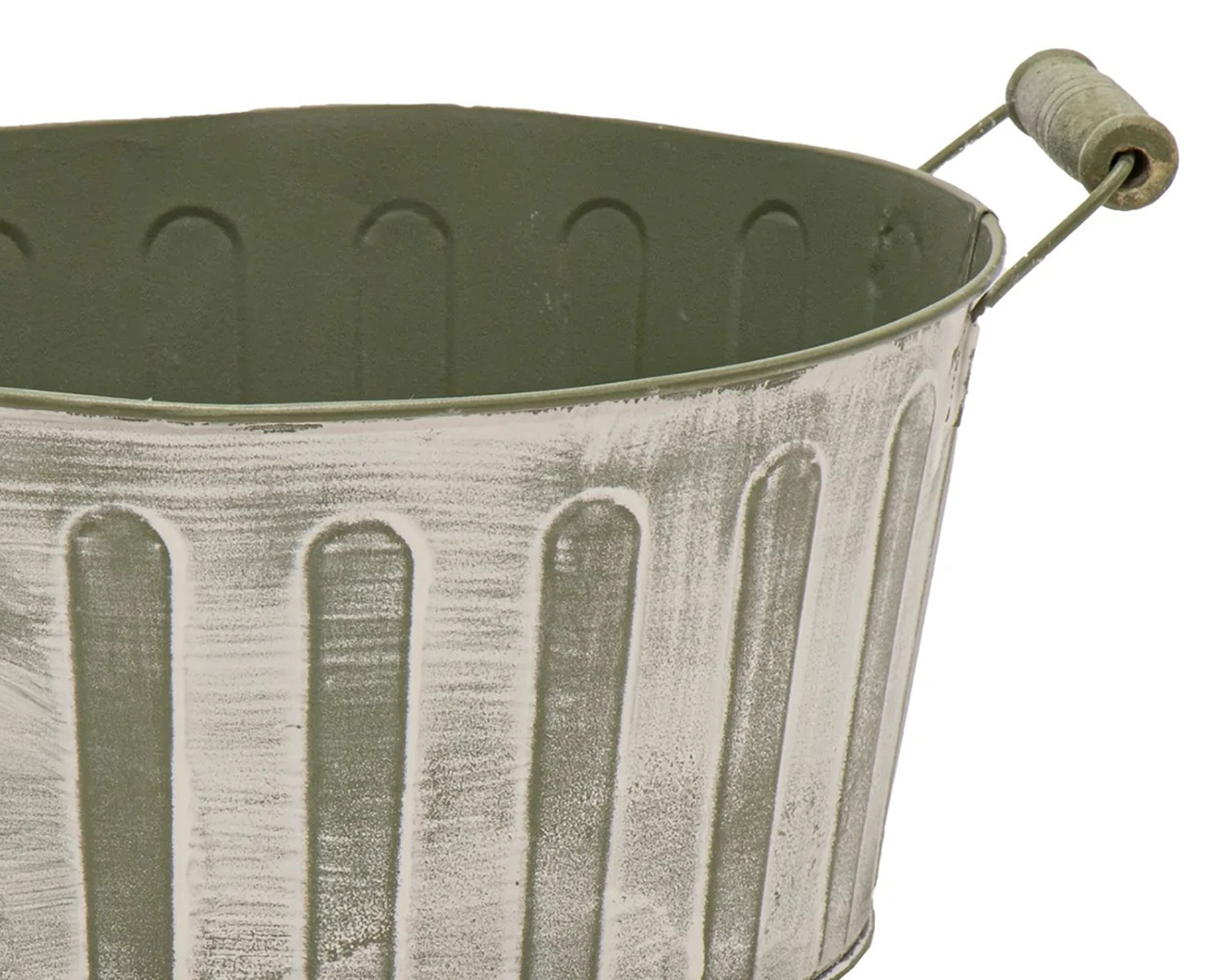 Fioriera Bassa Woodhandle Verde D25 in Acciaio - immagine 2