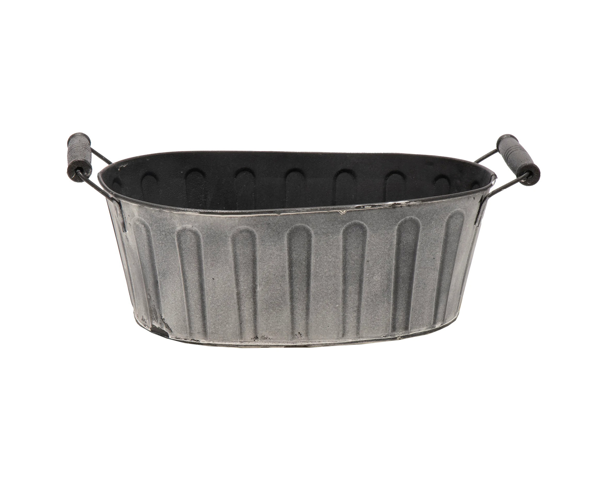 Fioriera Ovale Woodhandle Antracite 23x14,5cm in Acciaio