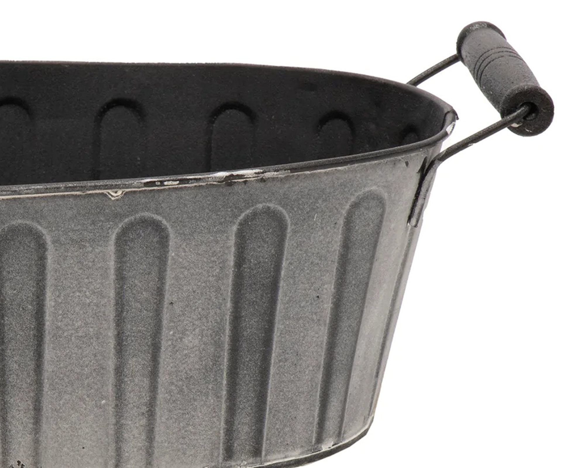 Fioriera Ovale Woodhandle Antracite 23x14,5cm in Acciaio - immagine 2