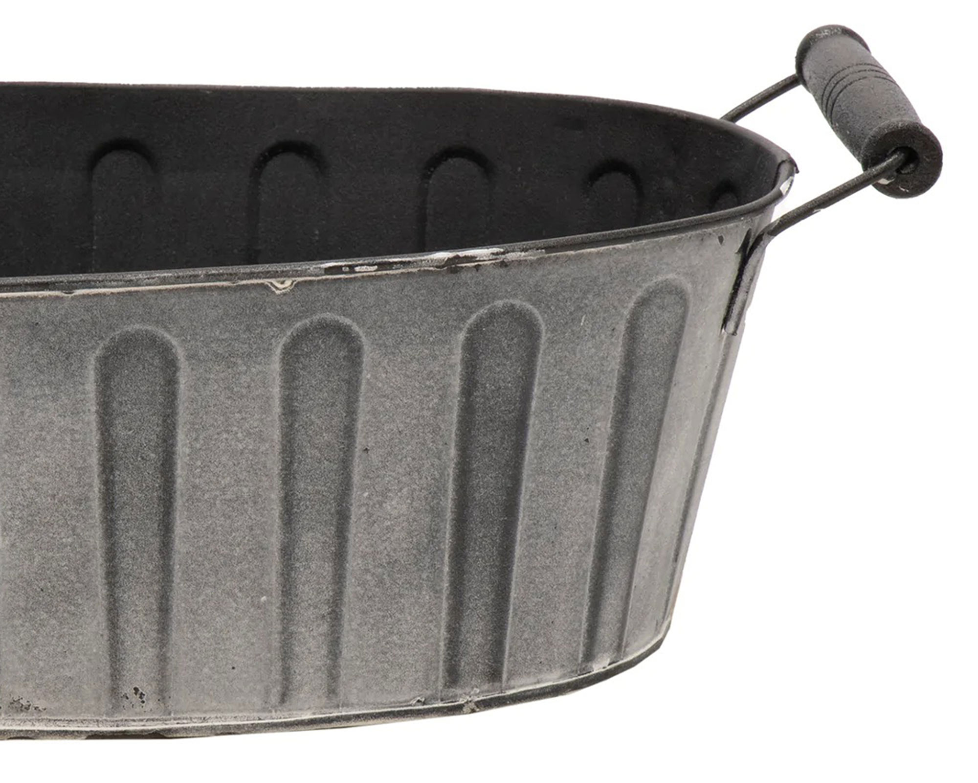 Fioriera Ovale Woodhandle Antracite 27x17cm in Acciaio - immagine 2