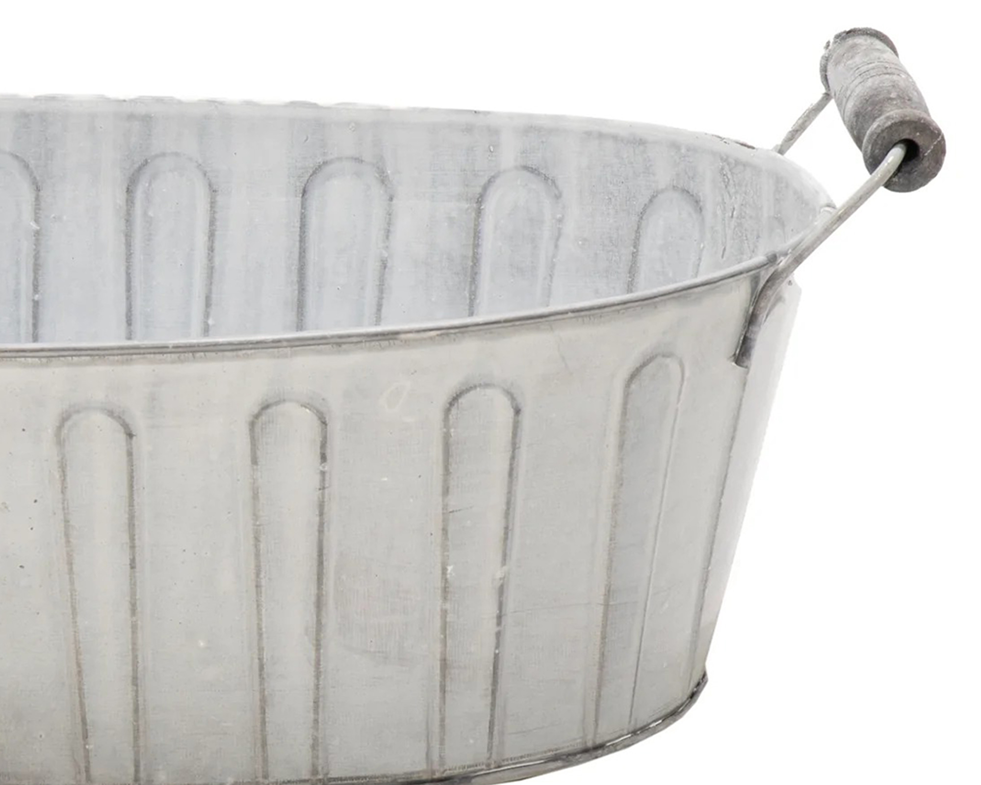 Fioriera Ovale Woodhandle Grigio 23x14,5cm in Acciaio - immagine 2