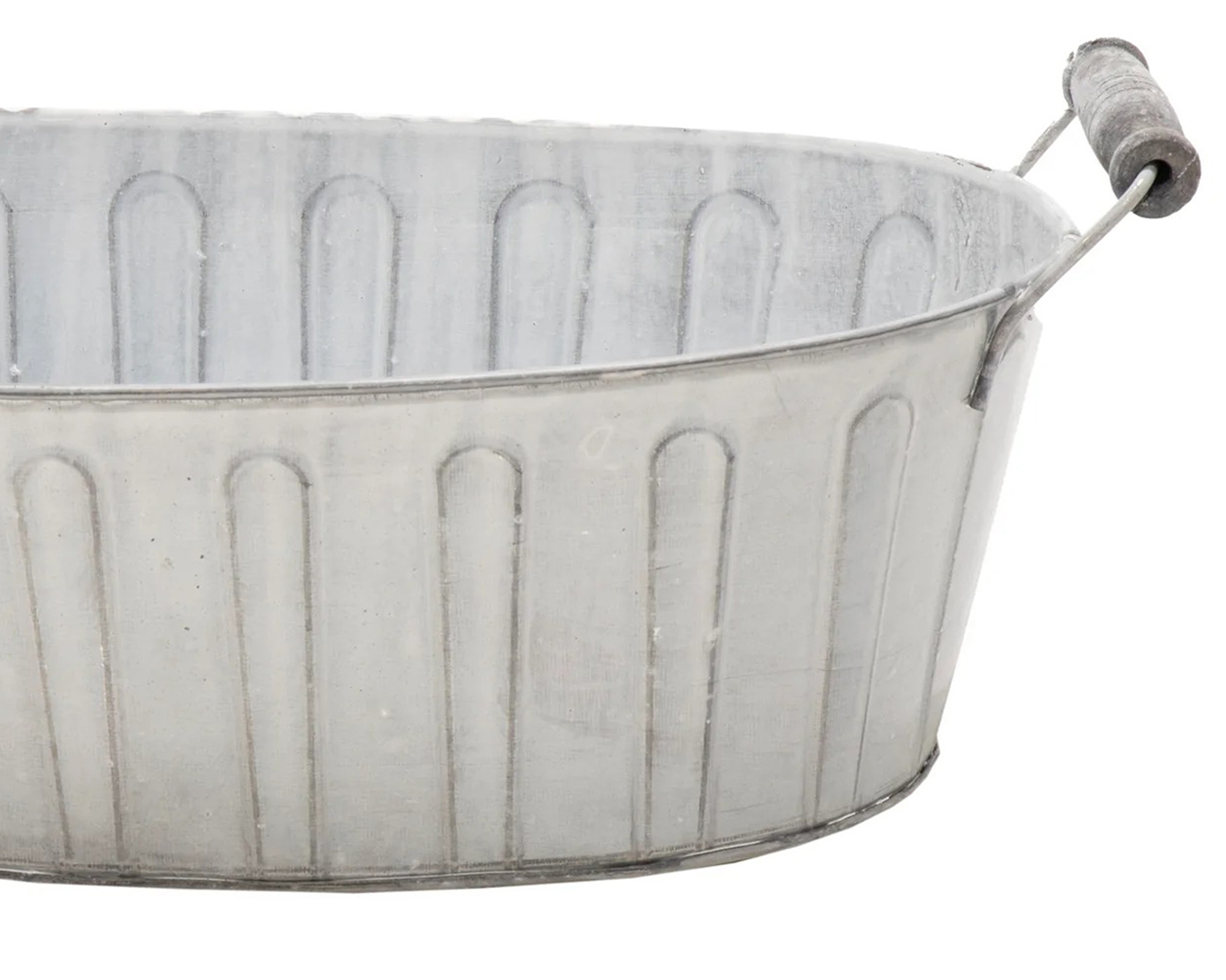 Fioriera Ovale Woodhandle Grigio 27x17cm in Acciaio - immagine 2