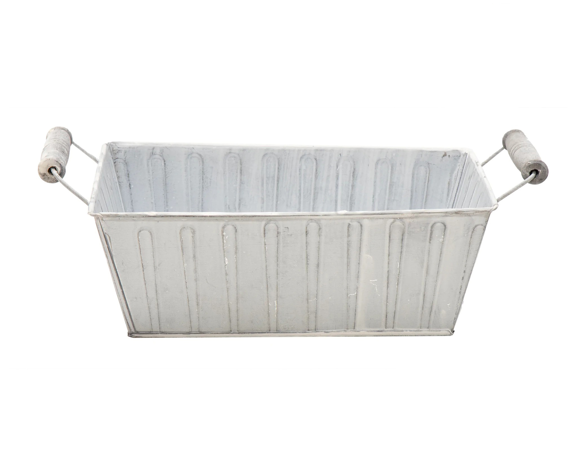 Fioriera Rettangolare Woodhandle Grigio 27x17cm in Acciaio