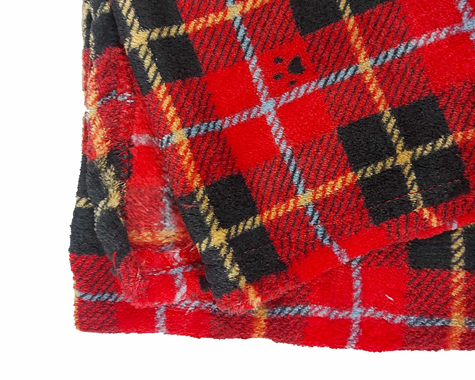 Coperta Coral Fleece Tartan Rosso - immagine 2