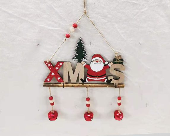 Decorazione Da Appendere Sagoma Di Legno Con Campanelle