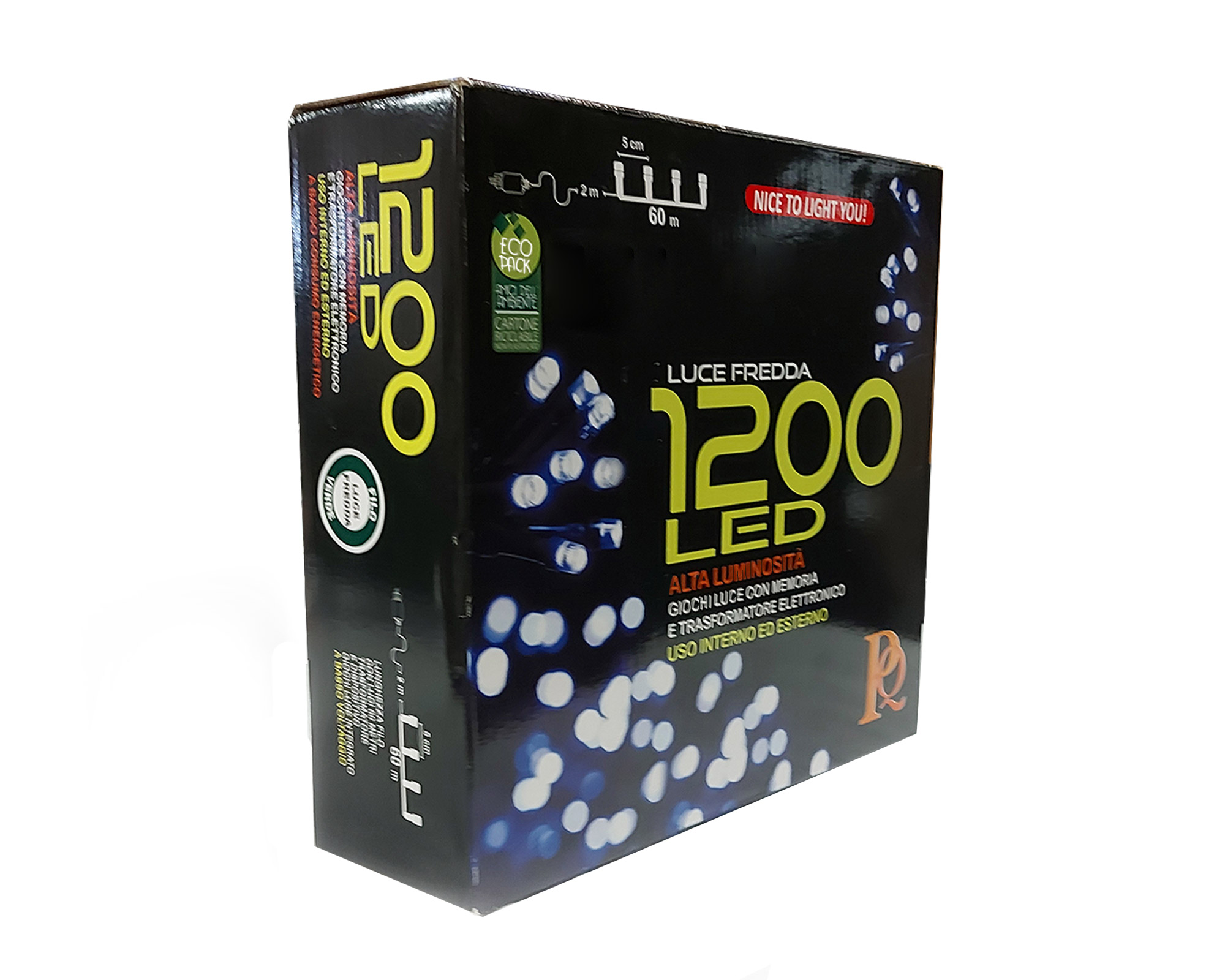 Catena di luci bianche con 1200 Led