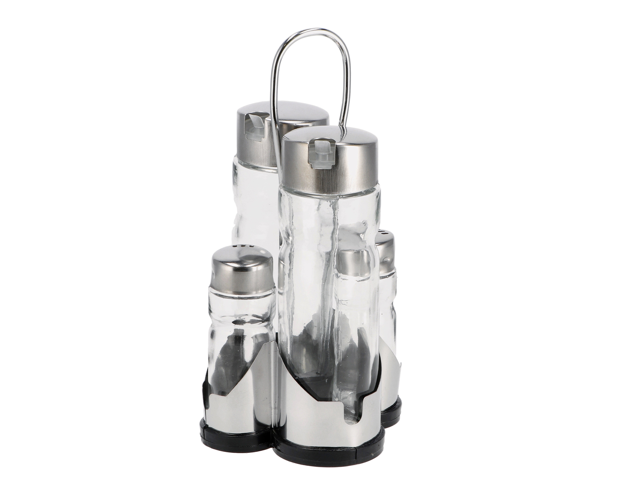 Dosatore Menage In Vetro E Acciaio