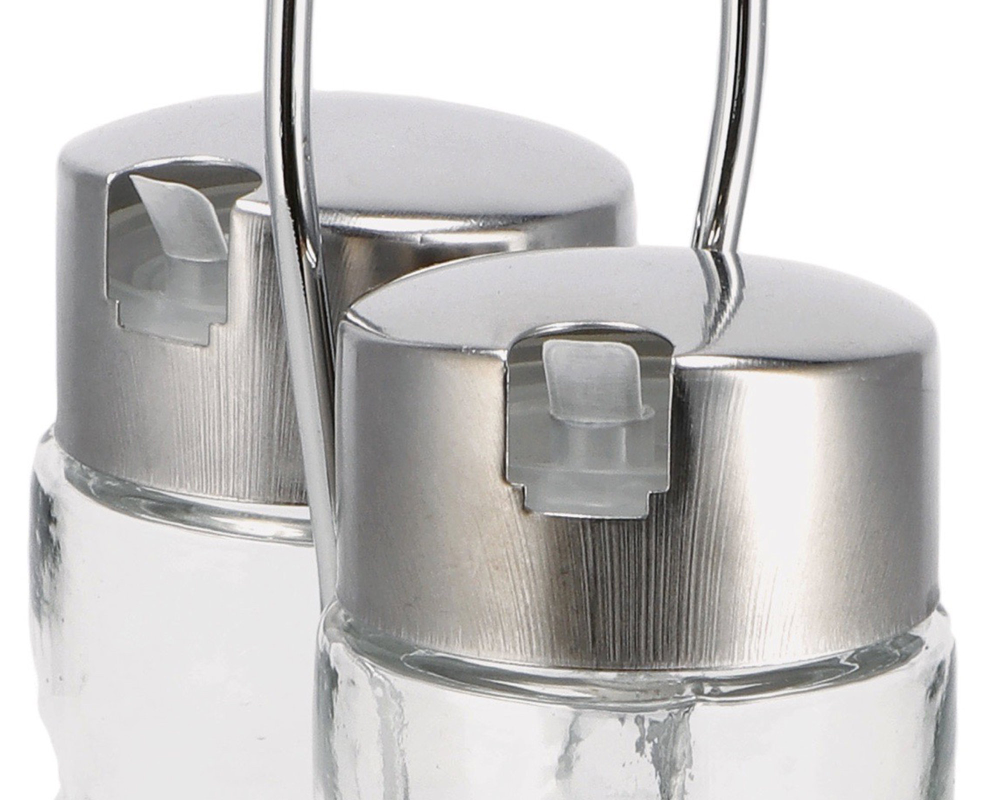 Dosatore Menage In Vetro E Acciaio - immagine 2