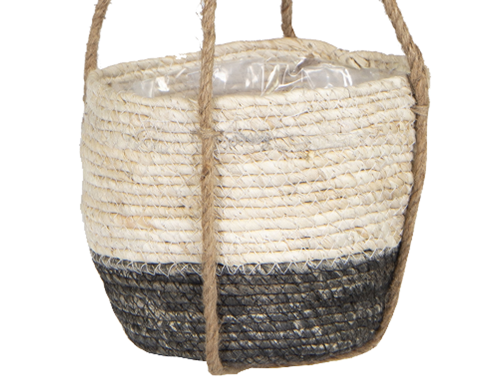 Cesta Appendibile Hayden Mid Nero D22 in Rattan - immagine 2