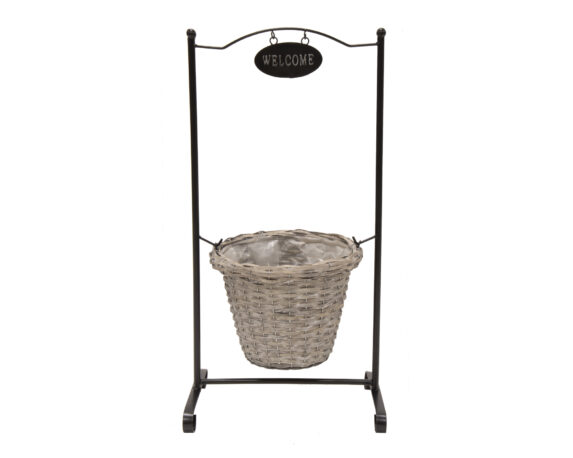 Cesta Con Base Di Ferro Twice Welcome