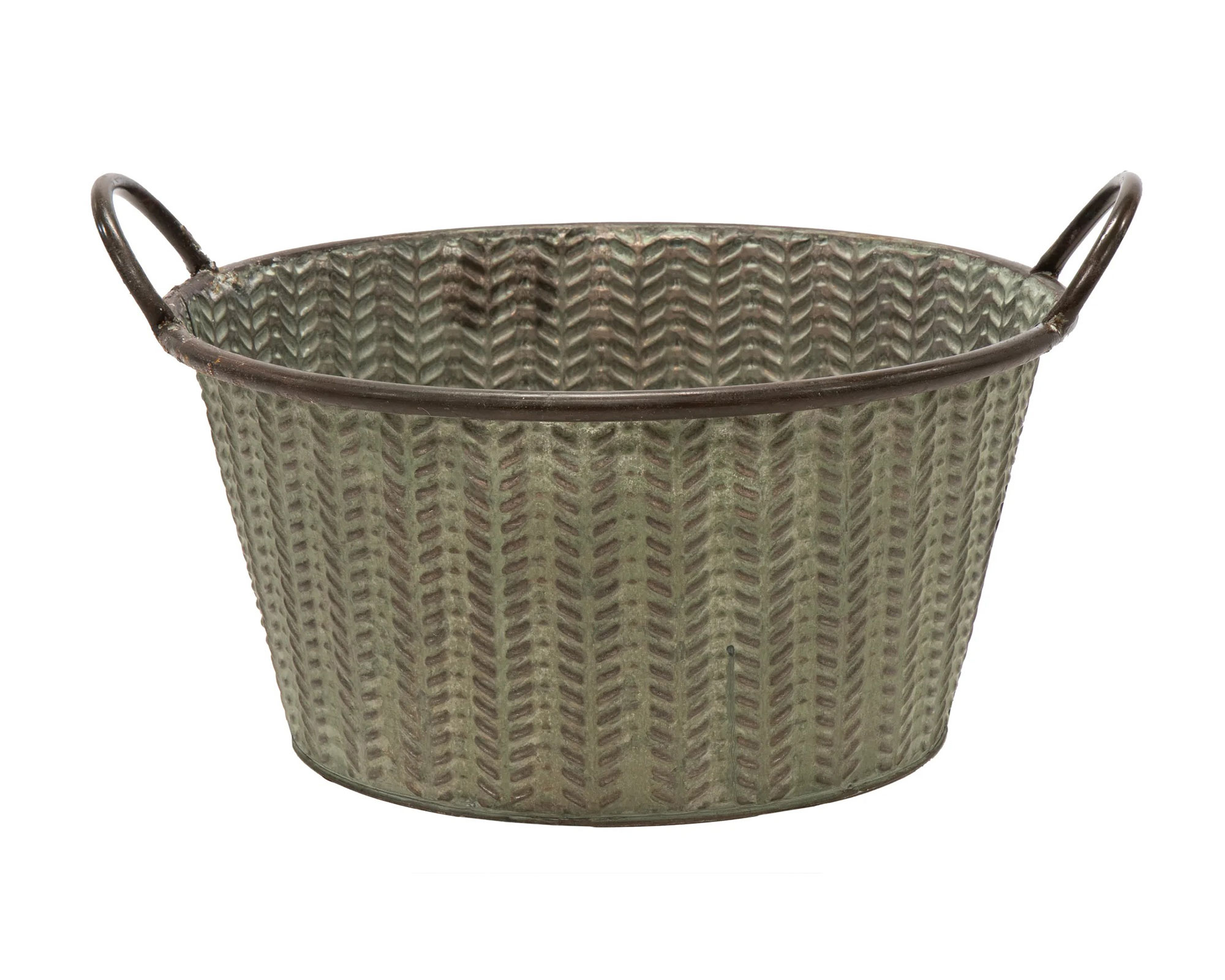 Secchiello Con Manici Folks Bone Verde Antico - Mega Collections