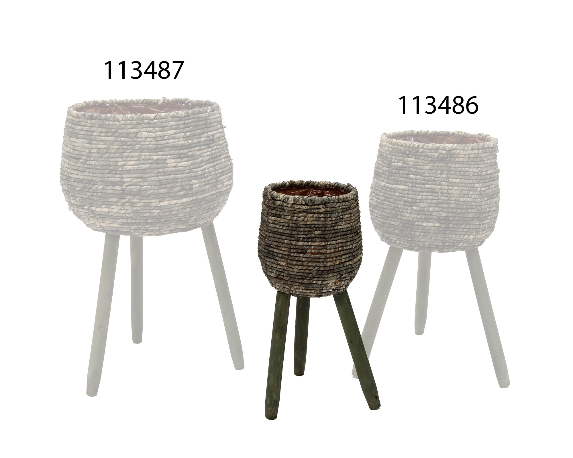 Cesta Con Base Loftier Cauldron Mottled Verde Small - immagine 2