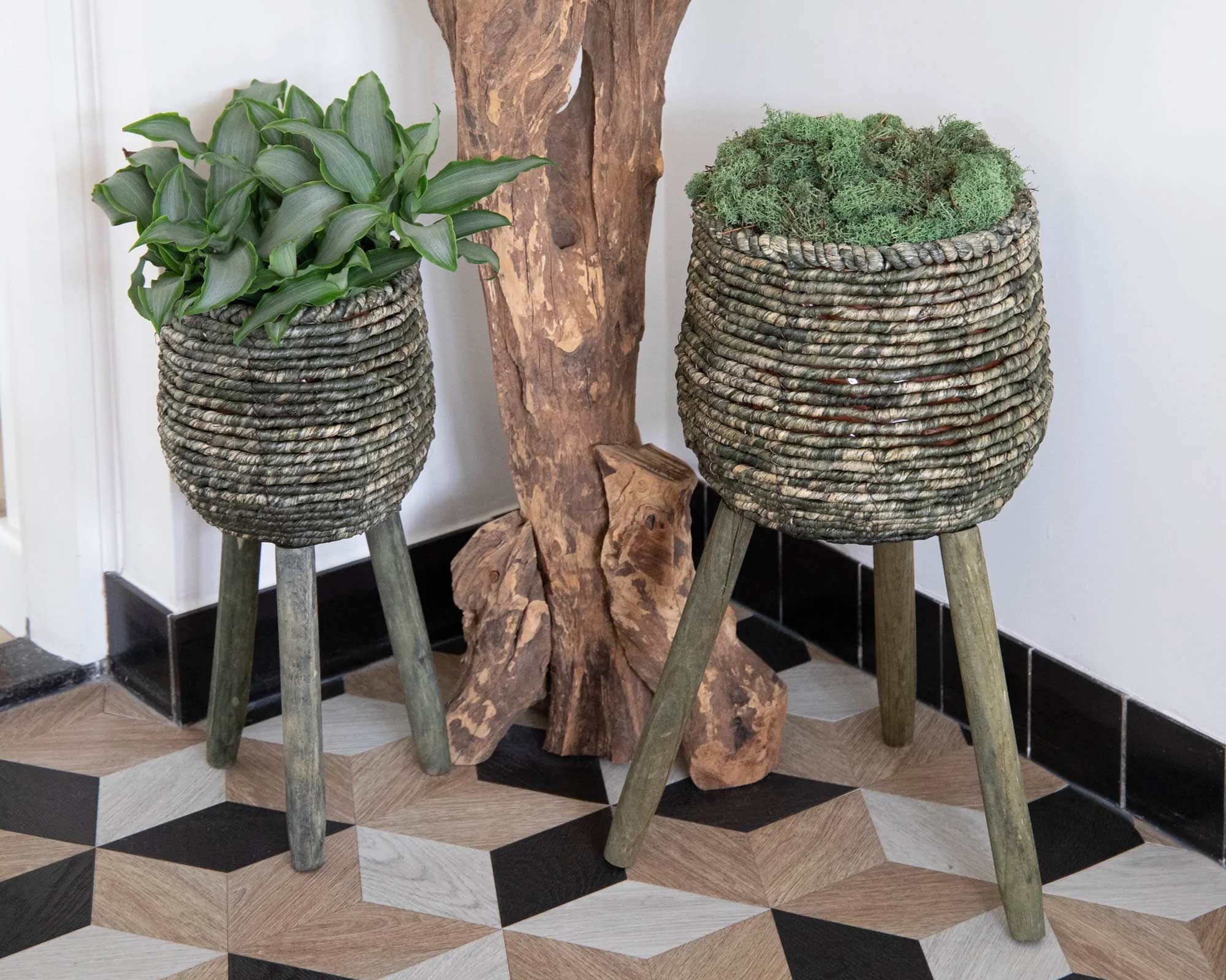 Cesta Con Base Loftier Cauldron Mottled Verde Small - immagine 4