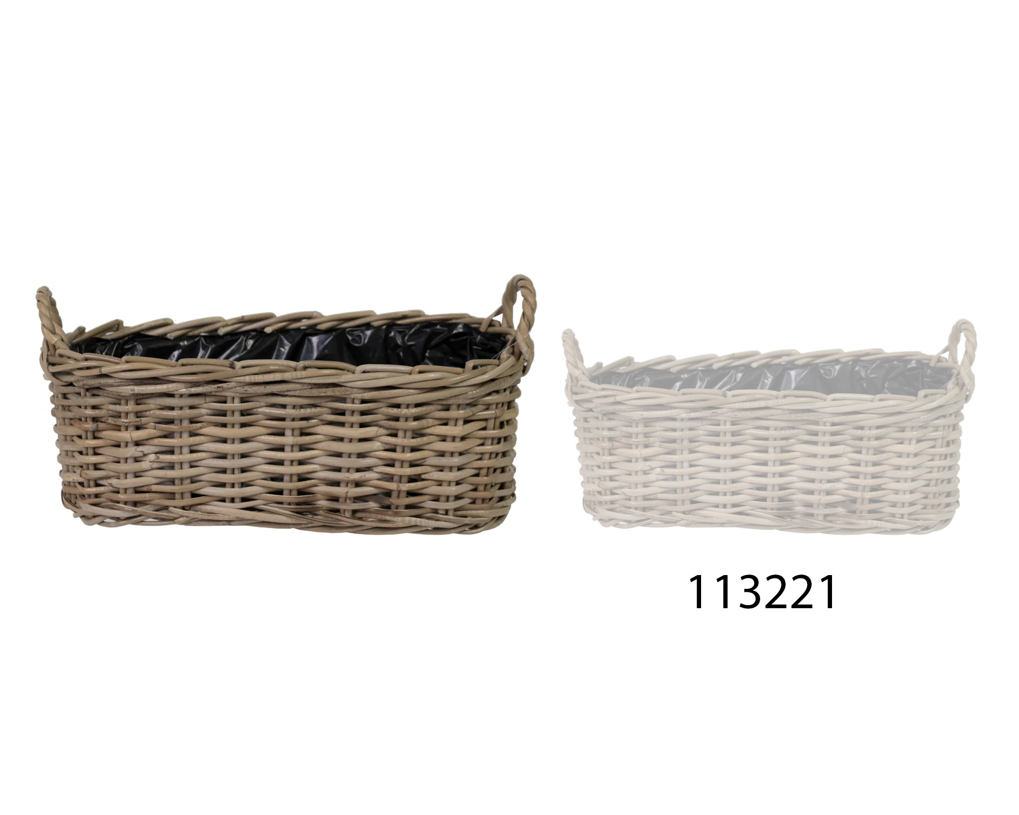 Cesta Ovale Desi Medium 43x21x17cm in Rattan - immagine 3
