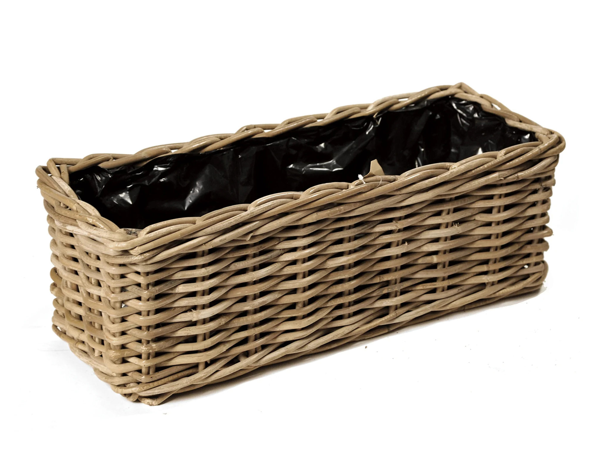 Cesta Rettangolare Lana In Rattan - Mega Collections