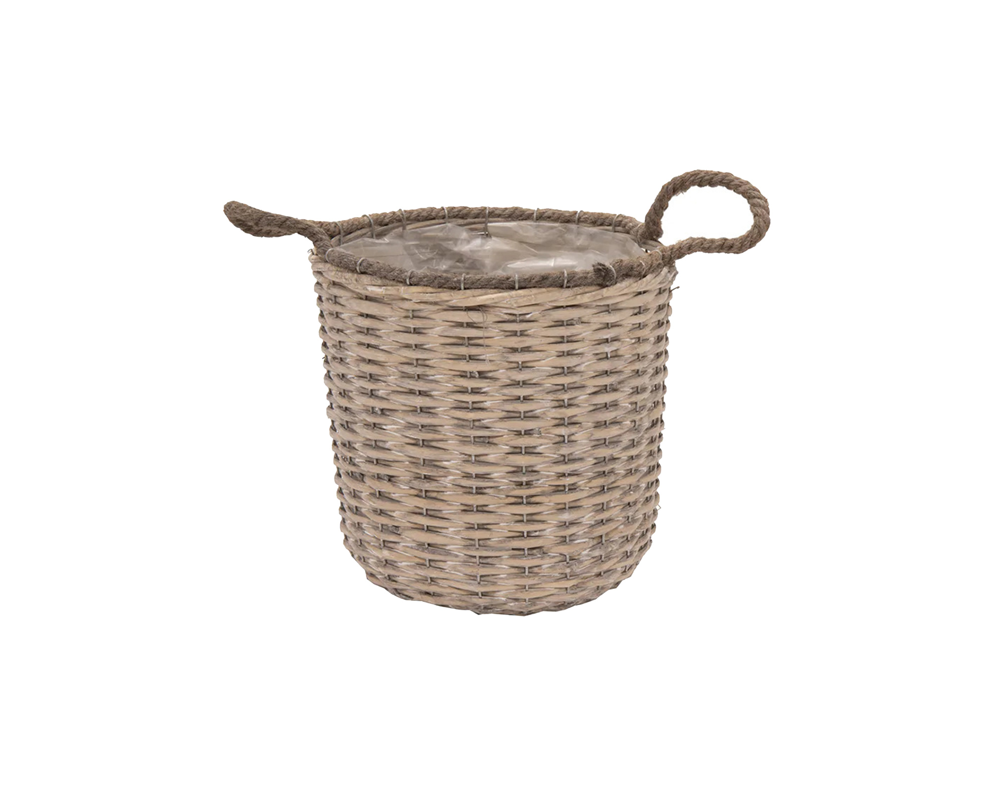 Cesta Rotonda Senegal Corde con Manici Small in Salice - Mega Collections