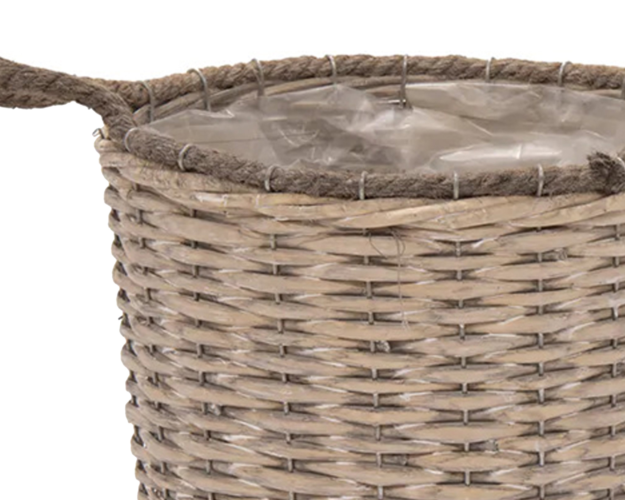 Cesta Rotonda Senegal Corde con Manici Small in Salice - Mega Collections - immagine 3