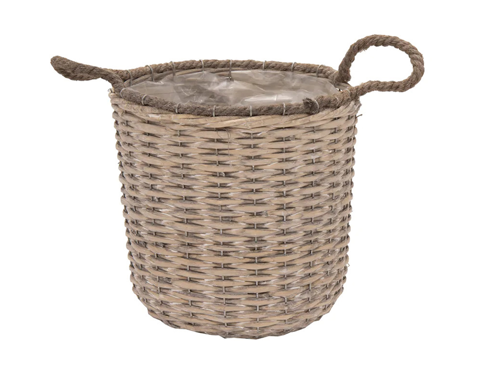 Cesta Rotonda Senegal Corde con Manici Large in Salice - Mega Collections