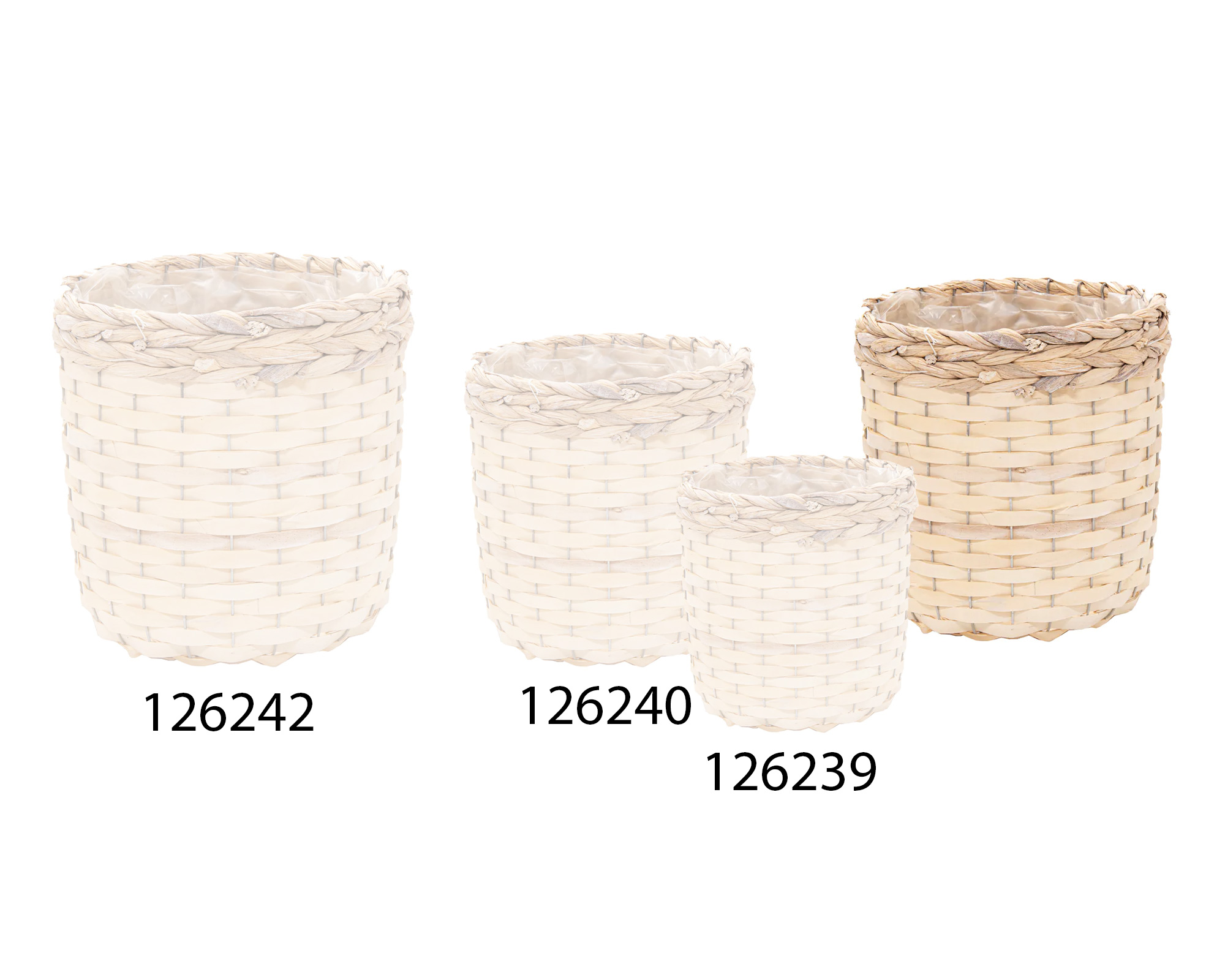 Cesta Rotondo Senegal Bianco Large in Salice - Mega Collections - immagine 2