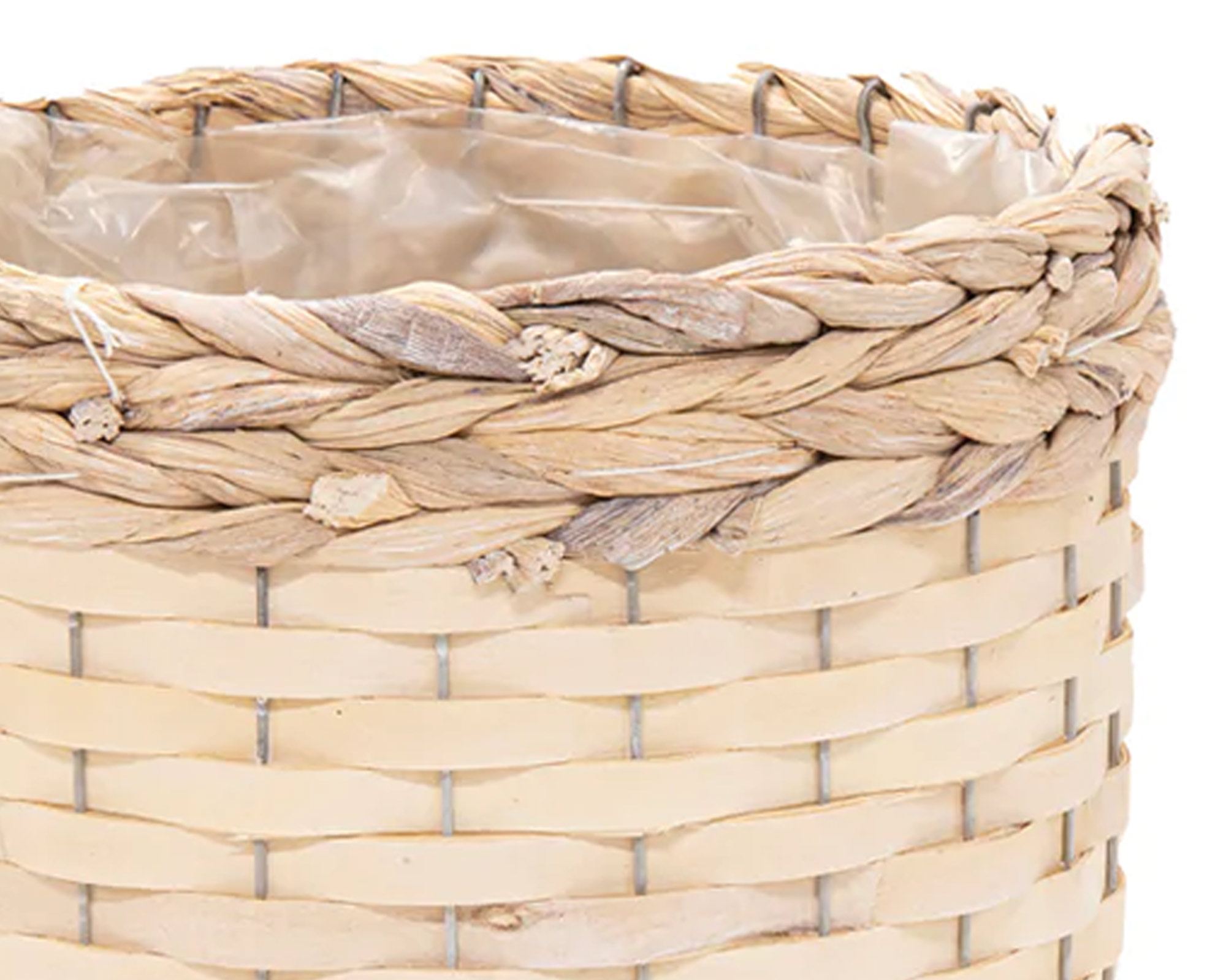 Cesta Rotondo Senegal Bianco Large in Salice - Mega Collections - immagine 3