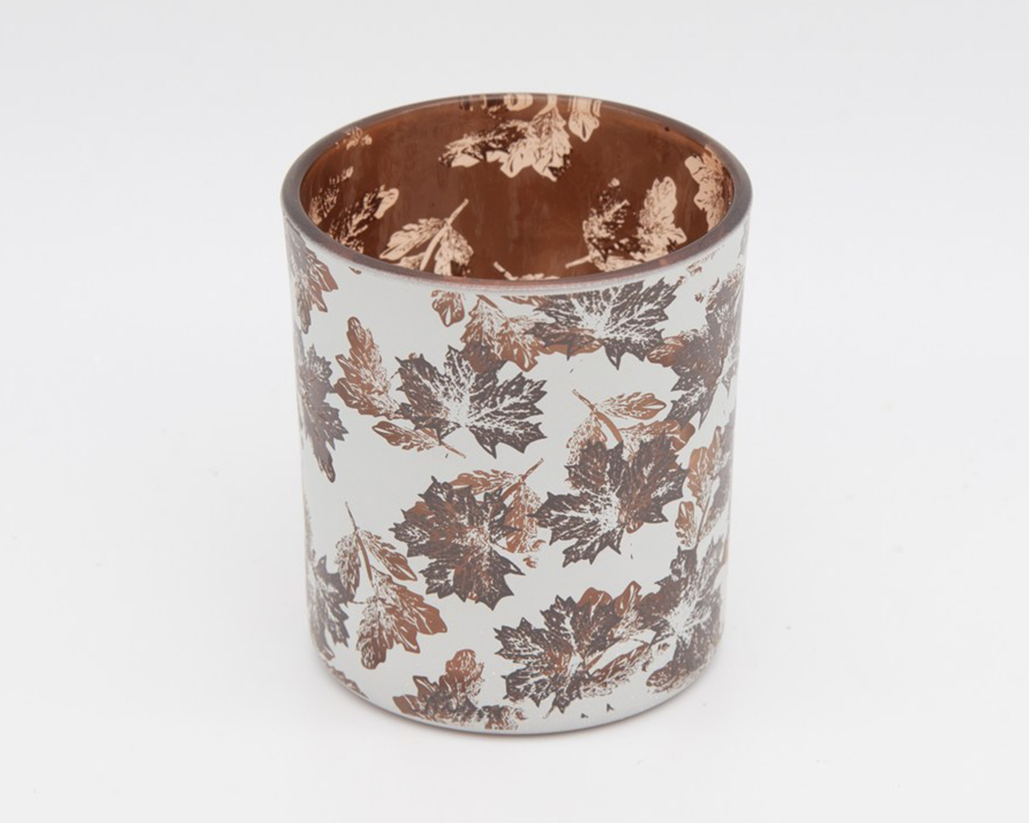 Portacandele Con Foglie Autunnali Disegnate Sopra