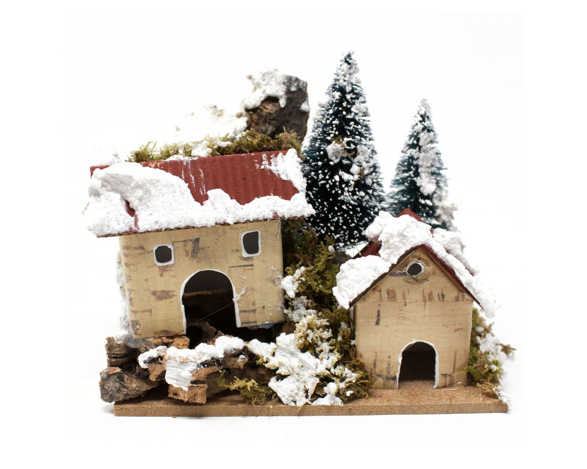 Paesaggio Casetta Realistica In Legno Per Presepe - immagine 2