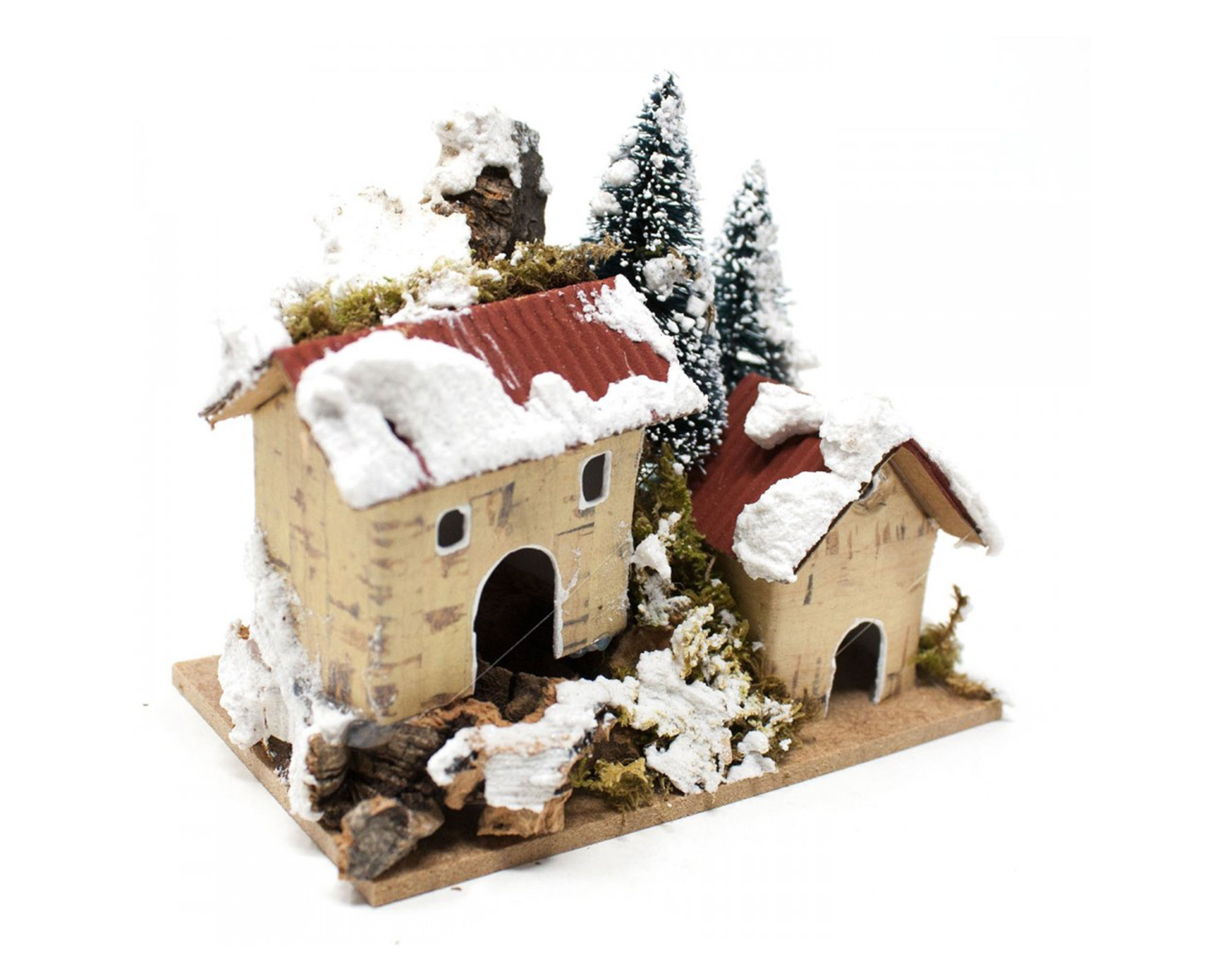 Paesaggio Casetta Realistica In Legno Per Presepe - immagine 7