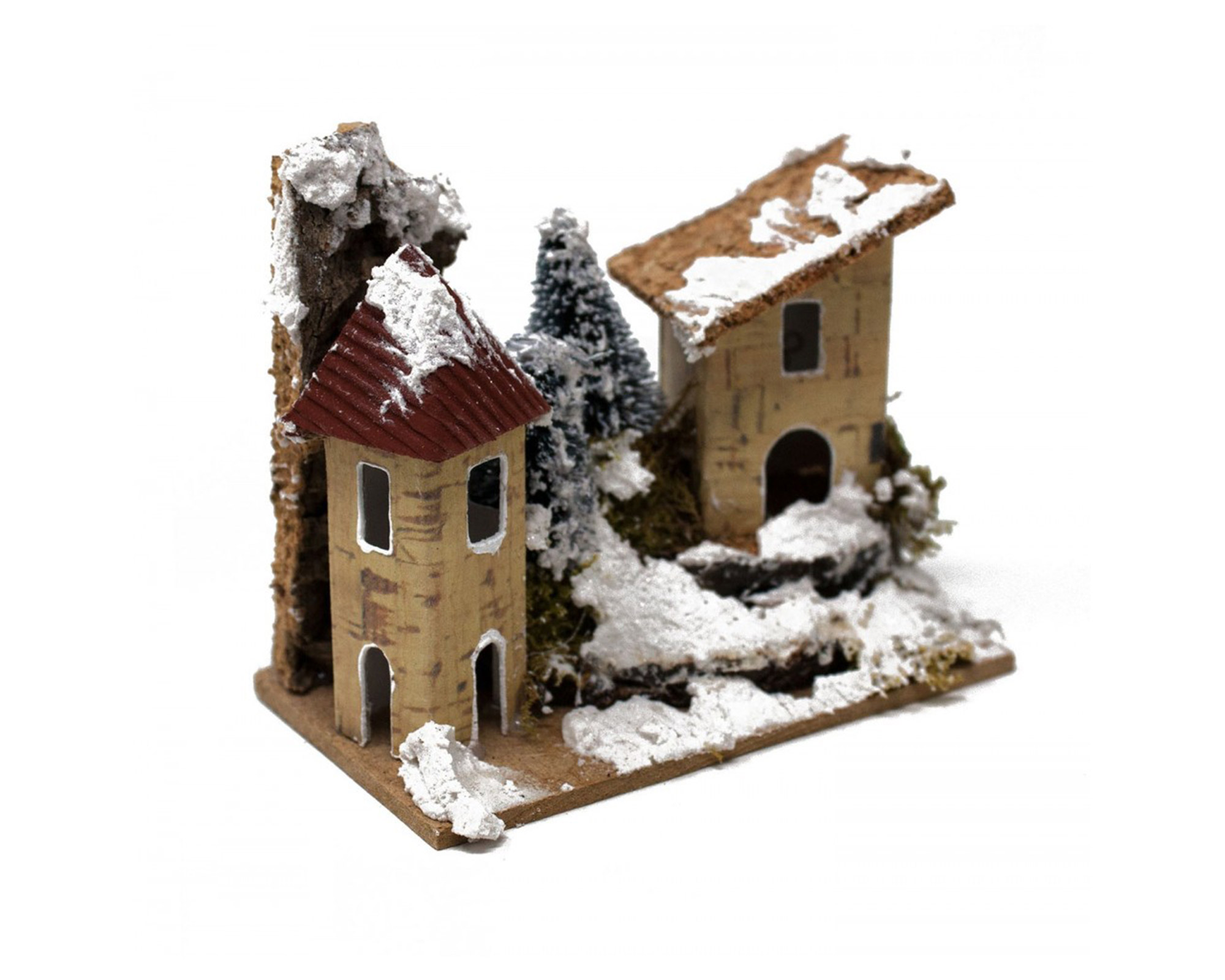 Paesaggio Casetta Realistica In Legno Per Presepe - immagine 4