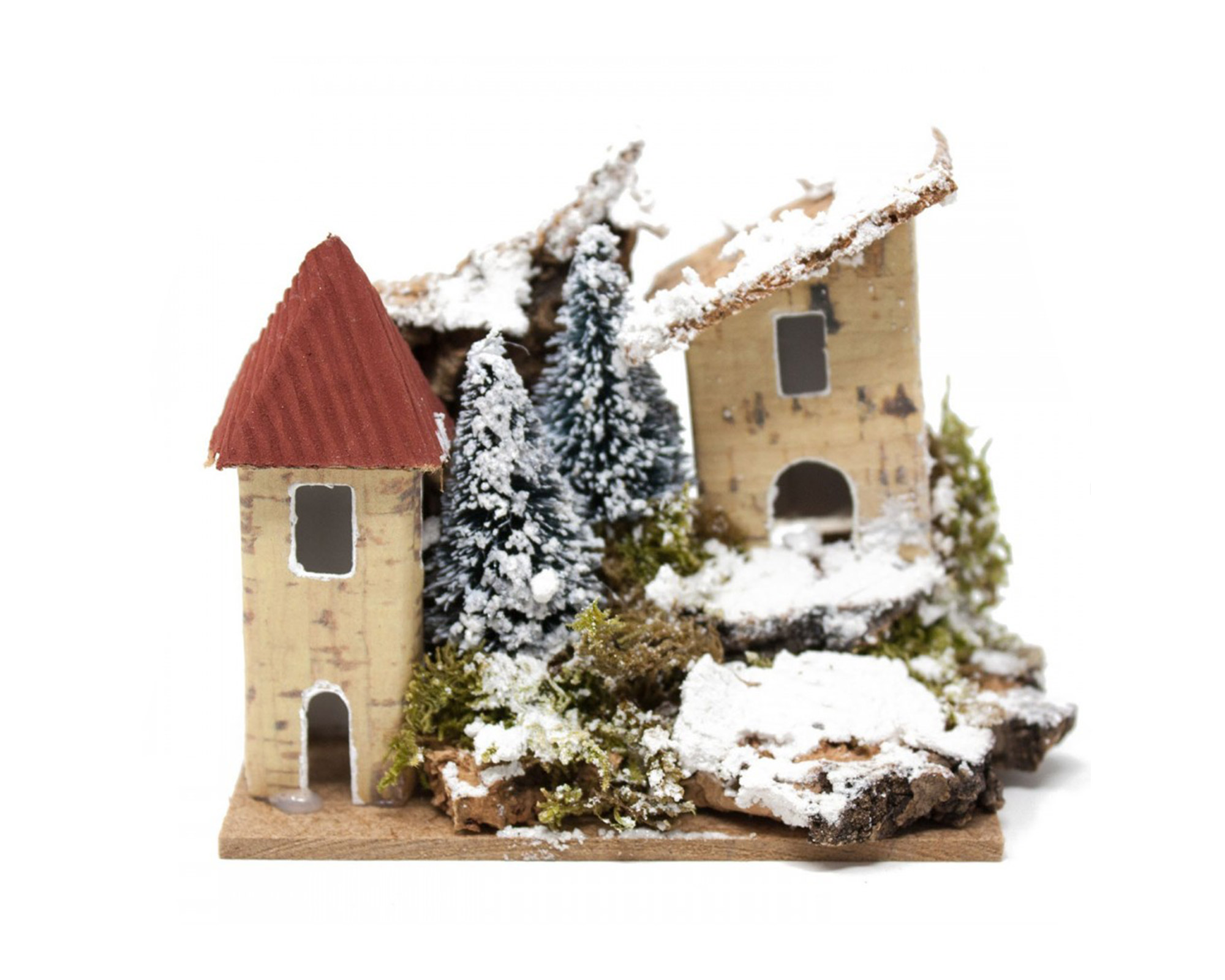 Paesaggio Casetta Realistica In Legno Per Presepe - immagine 3