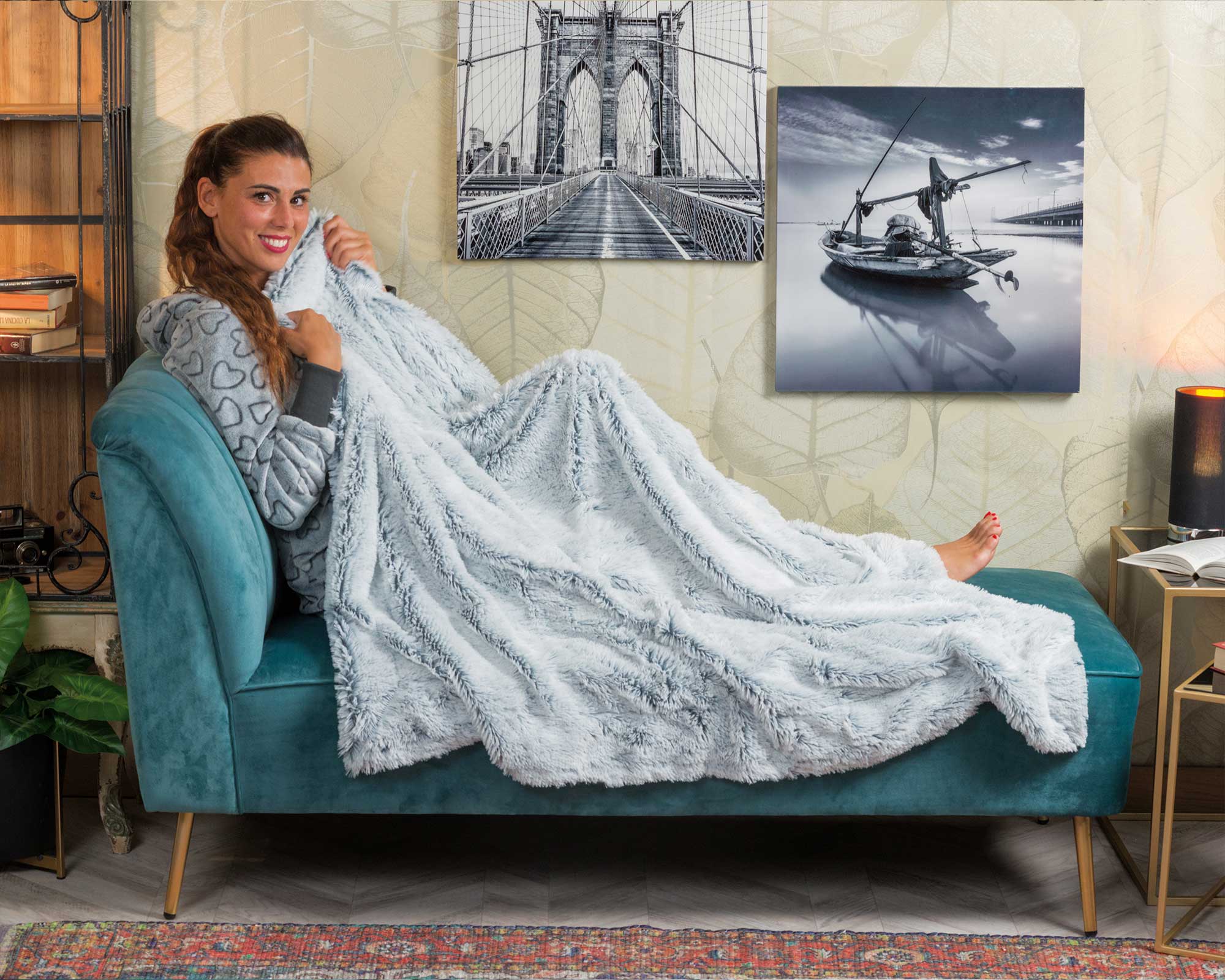 Coperta Plaid Grigia - immagine 3