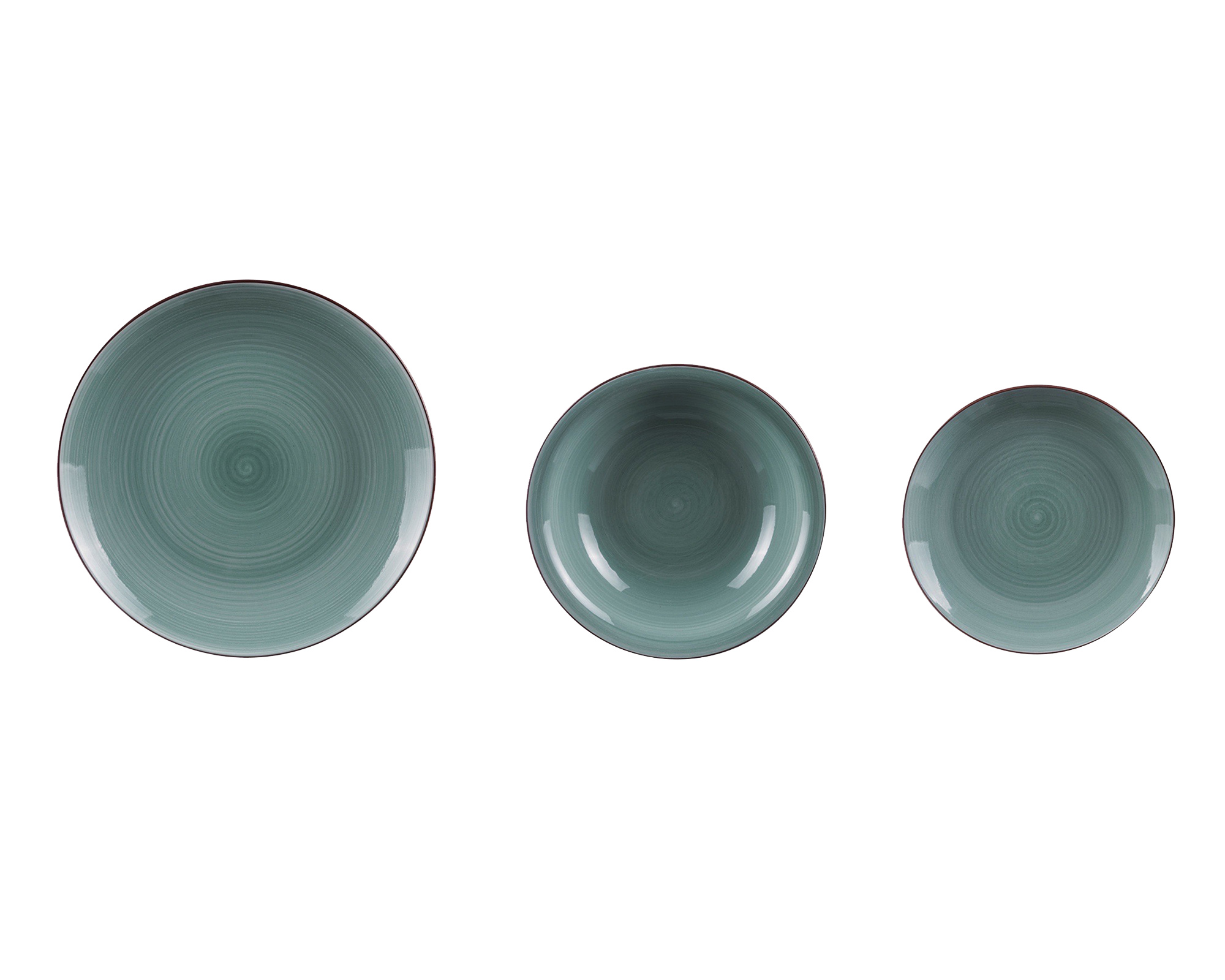 Servizio 18 Pz Piatti Di Ceramica Salvia