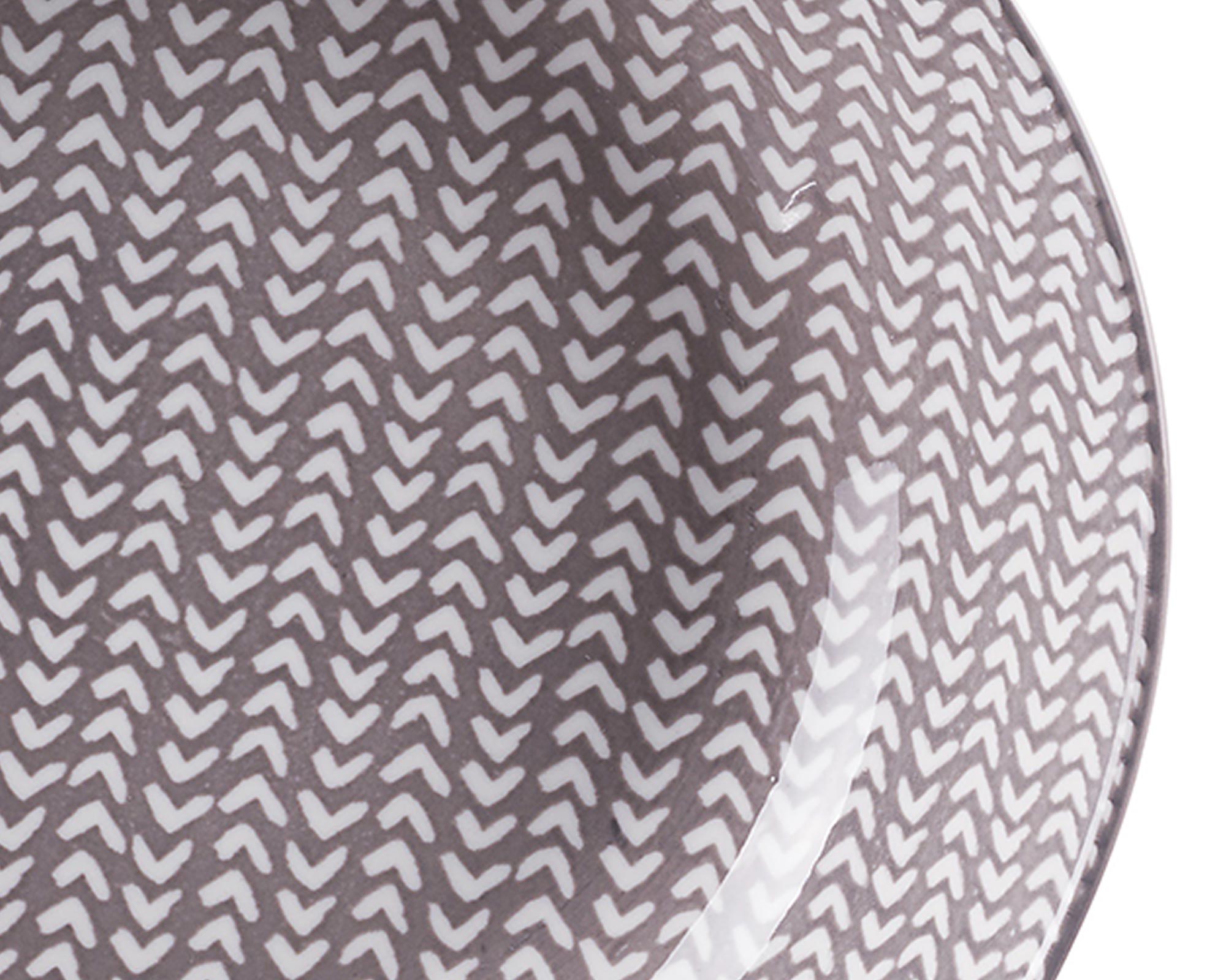 Servizio 18 Pz Piatti Di Ceramica Bianco E Beige - immagine 2