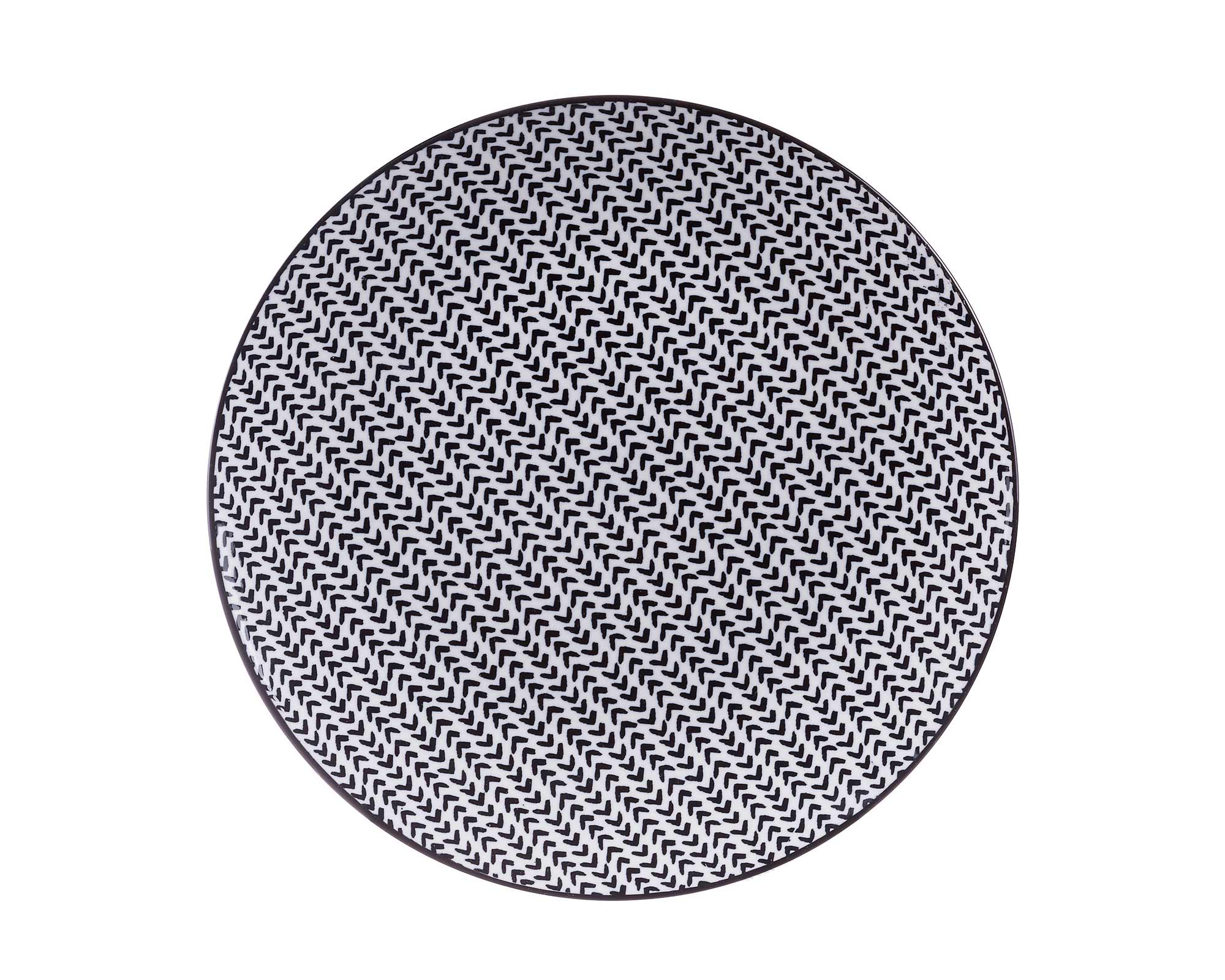 Servizio 18 Pz Piatti Di Ceramica Bianco E Nero - immagine 3