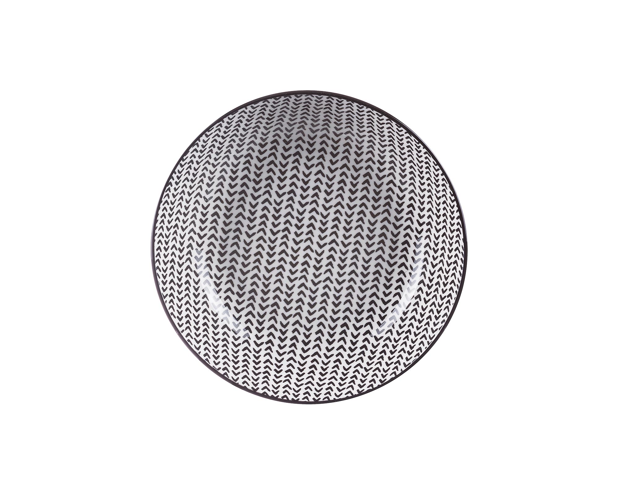 Servizio 18 Pz Piatti Di Ceramica Bianco E Nero - immagine 4