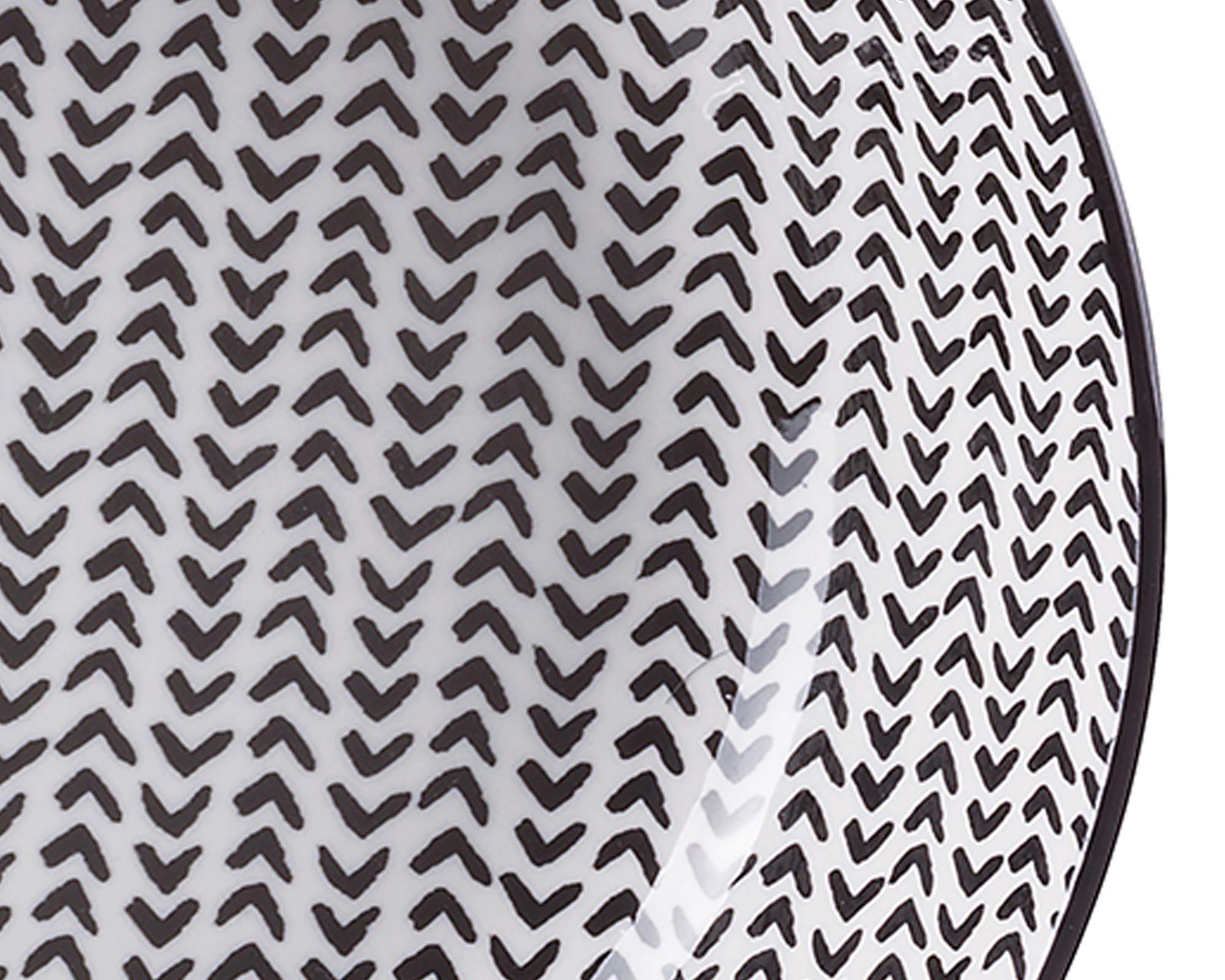 Servizio 18 Pz Piatti Di Ceramica Bianco E Nero - immagine 2