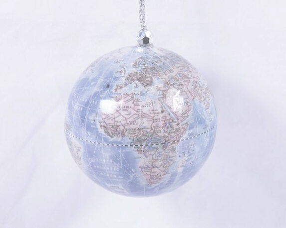 Sfera Con Mappa Mondo Azzurro