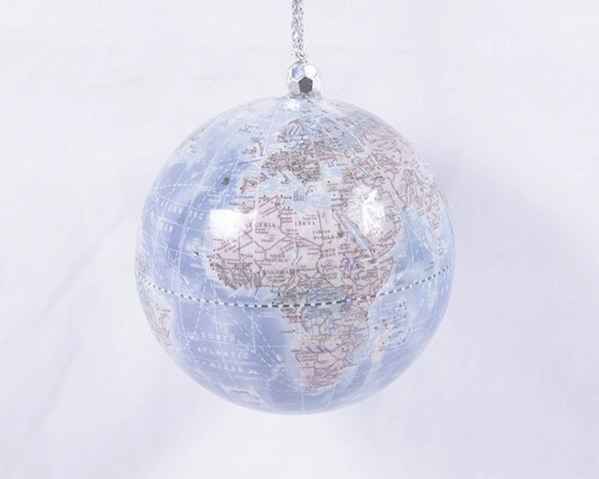 Sfera Con Mappa Mondo Azzurro