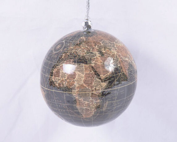 Sfera Con Mappa Mondo Nero