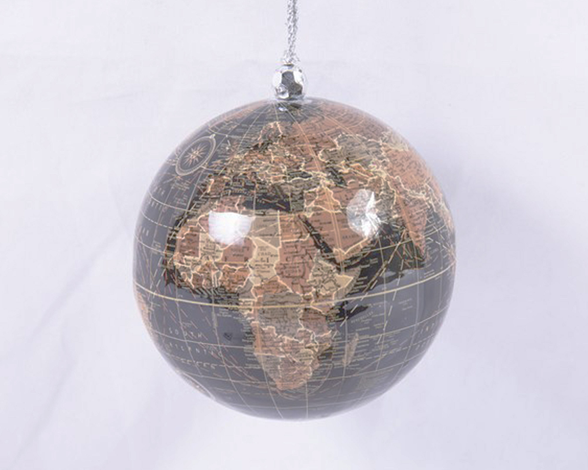 Sfera Con Mappa Mondo Nero