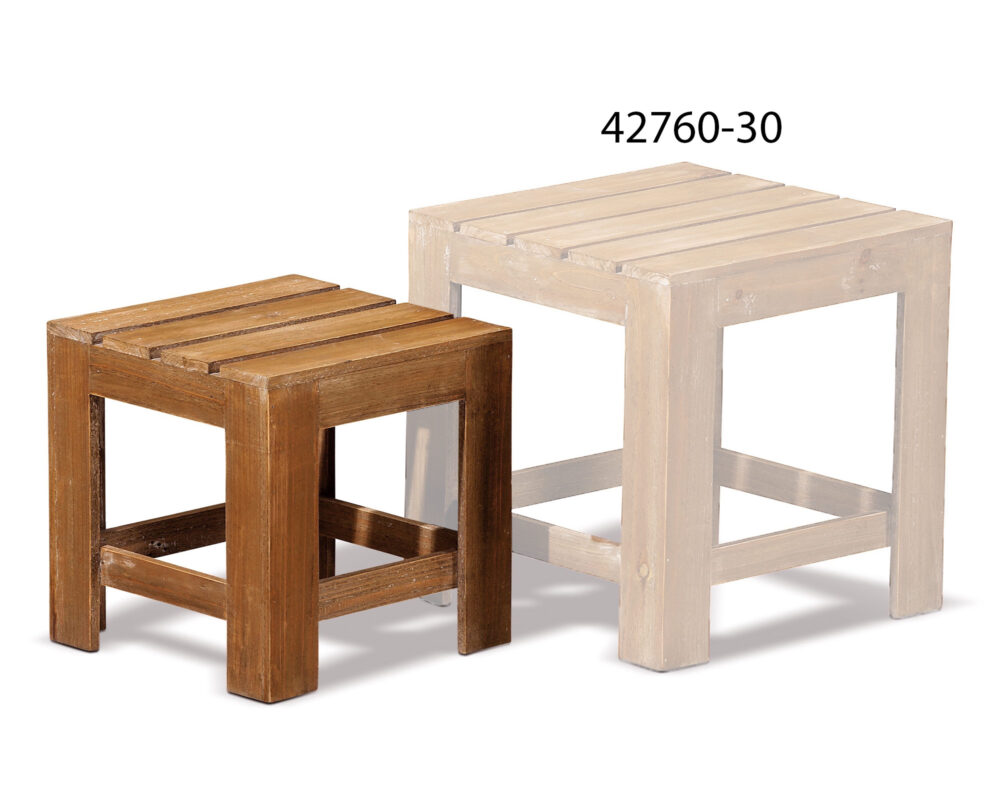 ARTEMA Sgabello In Legno Grezzo, Quadrato, 70x28x28 Cm, 4 Gambe, Da Dipingere