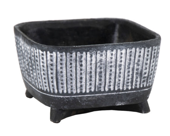 Vaso Quadrato Dalmar Antrace E Bianco