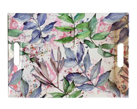 Vassoio In Tessuto Con Foglie