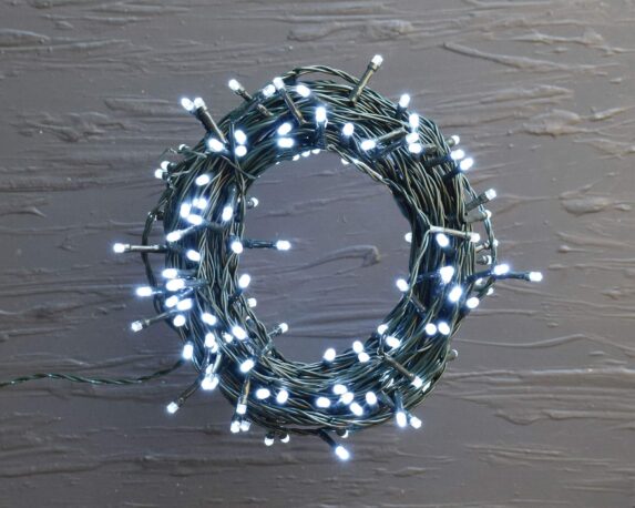 Catena 180 luci led effetto bianco ghiaccio