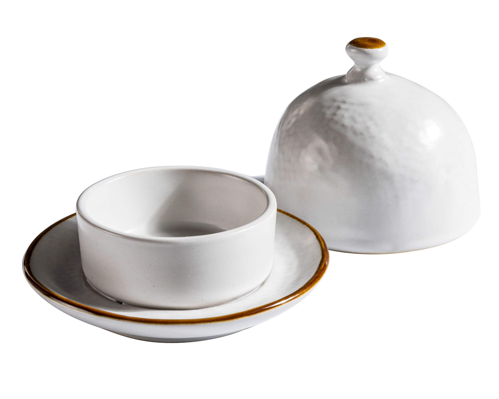 Portaburro In Porcellana Burriera Francese In Ceramica - Portaburro Bancone Con Coperchio Bambù Portaburro Elegante Da Cucina