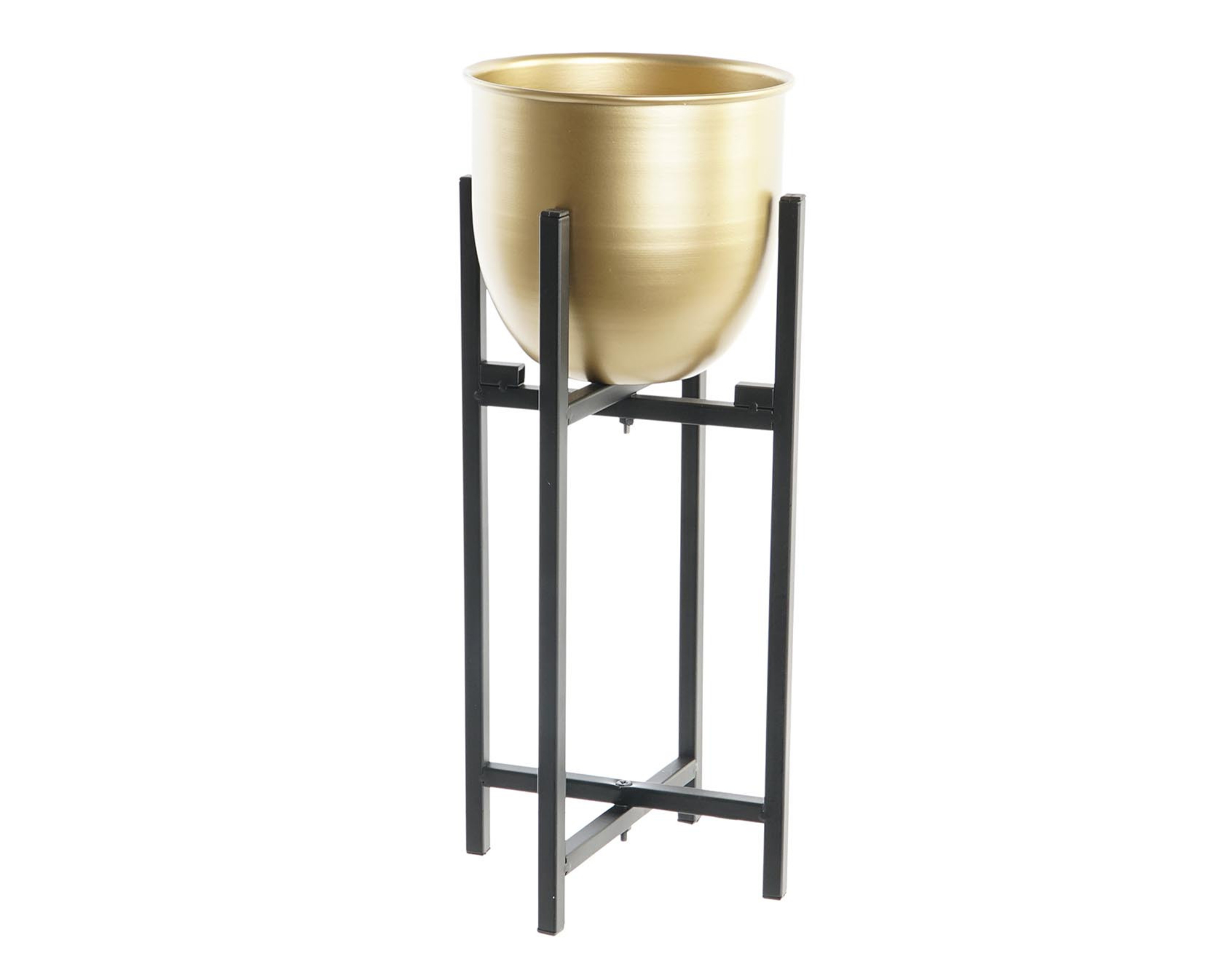 Cachepot con Base in Metallo Dorato - Item