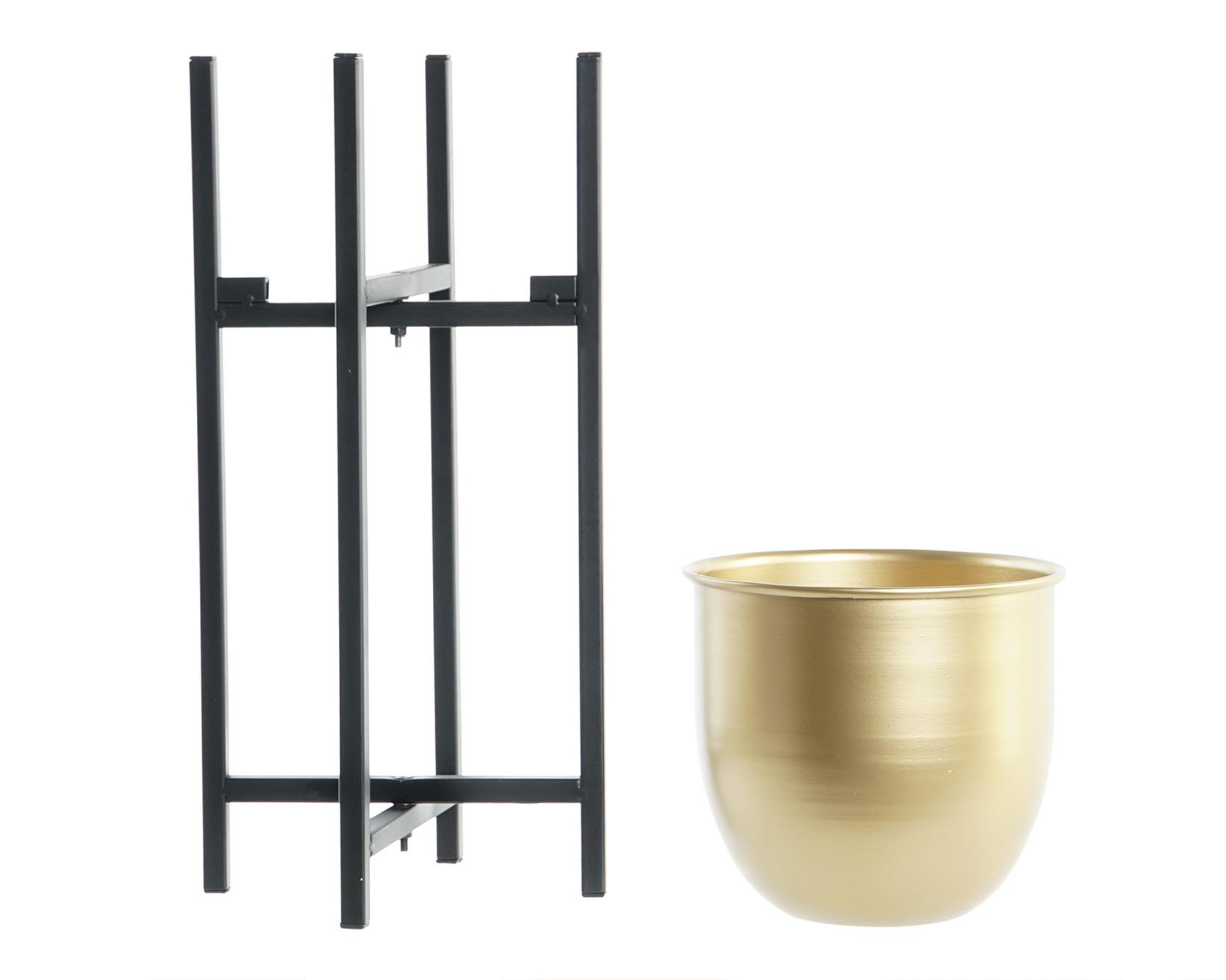 Cachepot con Base in Metallo Dorato - Item - immagine 3