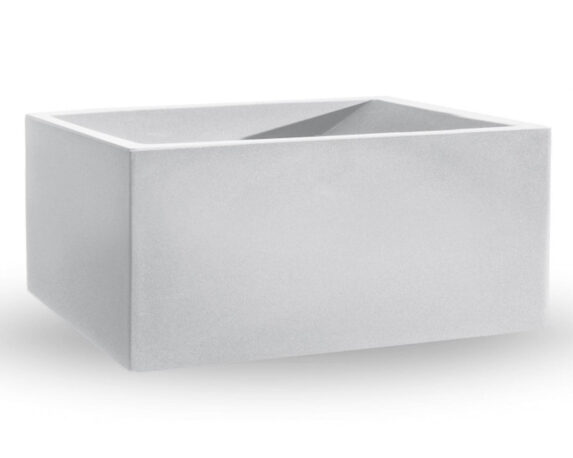 Cassetta Cosmos Doppia Parete Bianco 80cm in Resina