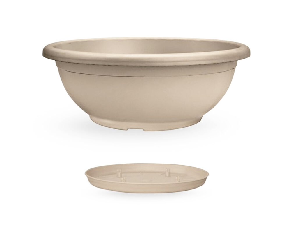 Vaso Ciotola Naxos 40 Cm Con Sottovaso – Design Moderno – Per Esterno E Interno – Made In Italy – Resistente Al Gelo E UV - 4