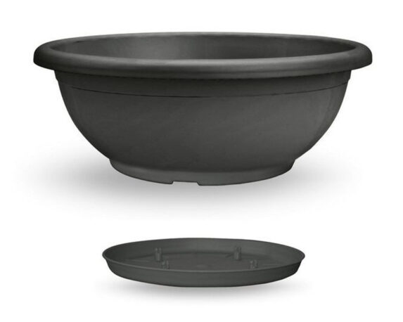 Vaso Naxos Con Sottovaso Antracite