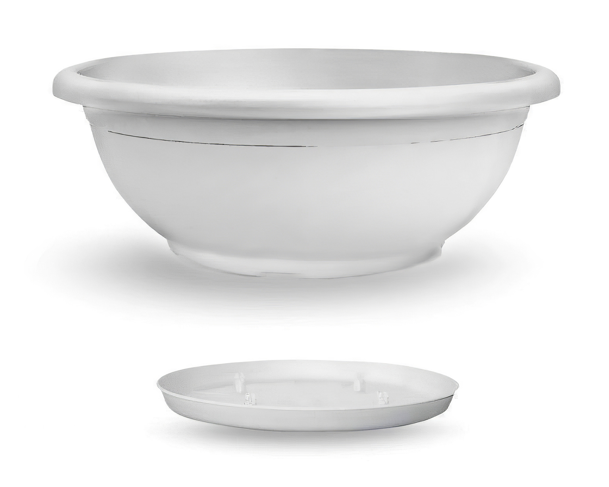 Vaso Naxos con Sottovaso Bianco D70cm in Plastica